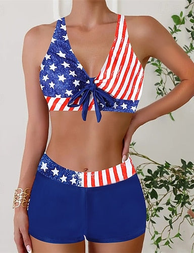 Tankini Two Piece Swimsuit Criss Cross Open Back Swimwear Swimwear Pink Red Breathable Quick Dry Lightweight Sleeveless - Swimming Surfing Beach Summer Spring