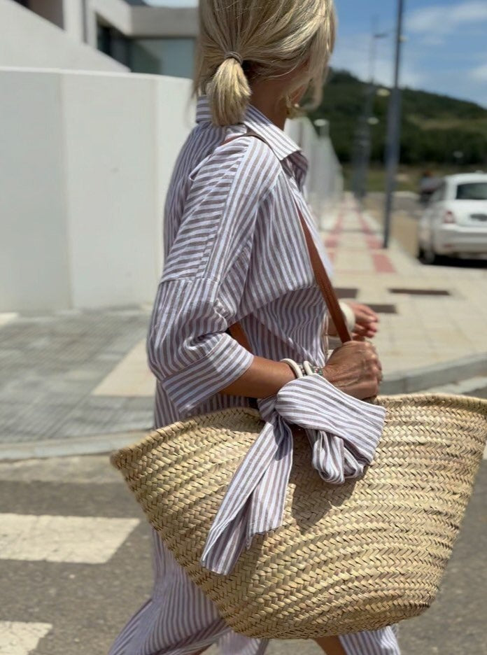 SL | Robe chemise classique à rayures