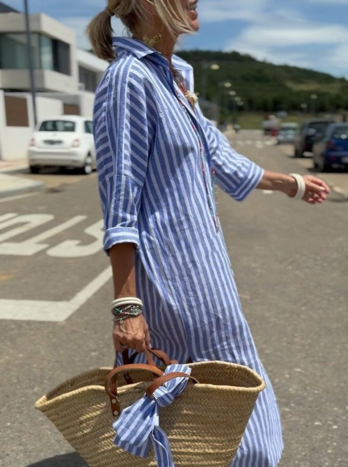 SL | Robe chemise classique à rayures