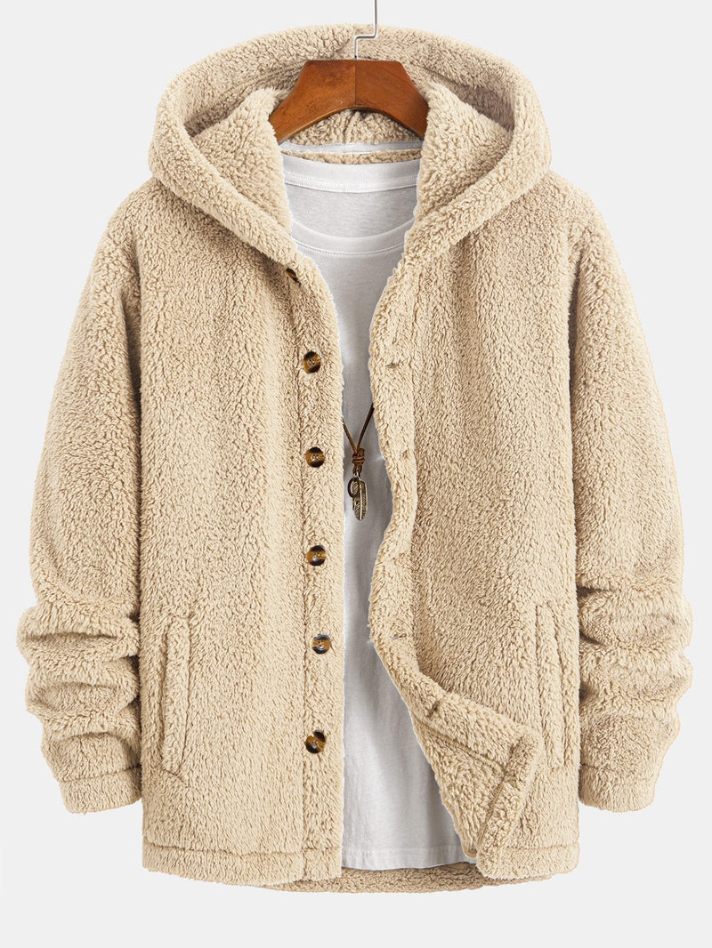 EP | Ravo™ Veste en polaire Teddy douillette avec capuche et fermeture à boutons.