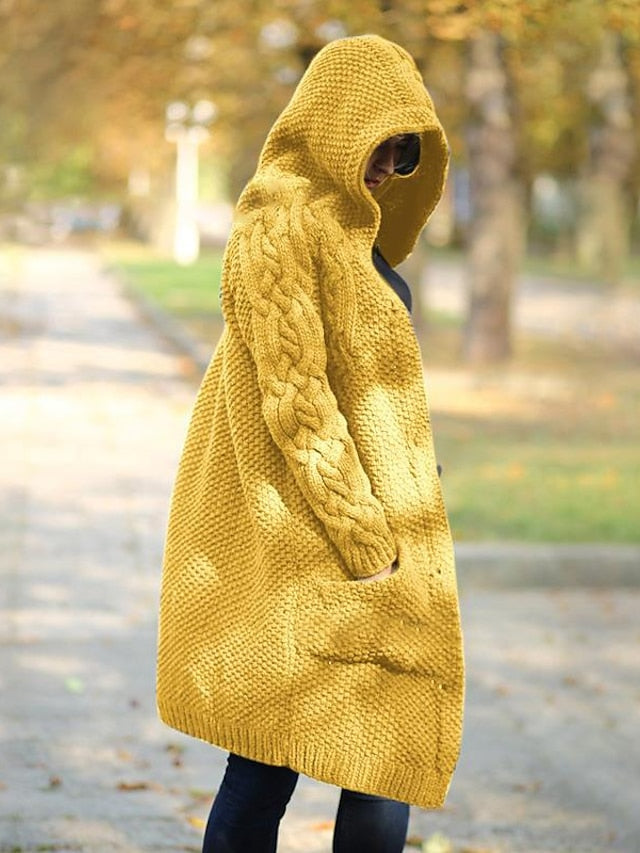 SL | Cardigan à capuche en grosse maille
