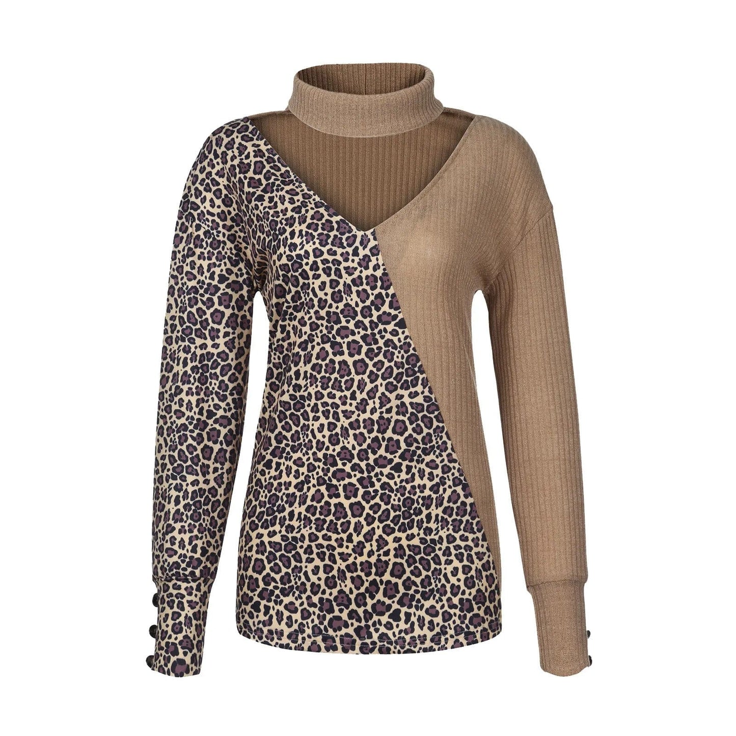 EP | Pull-over en maille patchwork imprimé léopard 2024