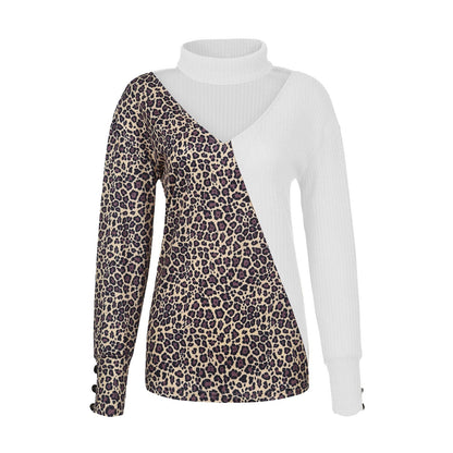 EP | Pull-over en maille patchwork imprimé léopard 2024