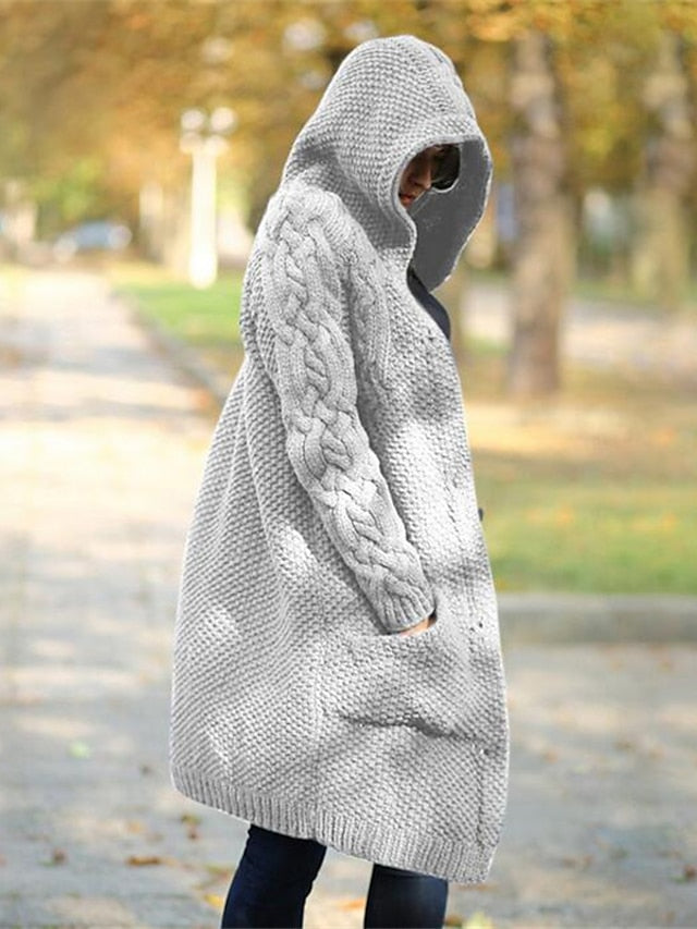 SL | Cardigan à capuche en grosse maille