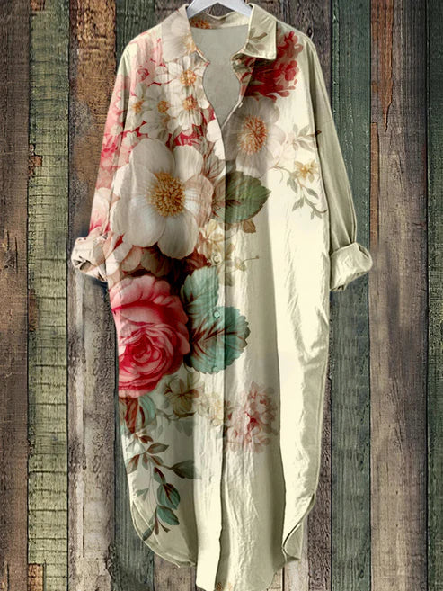 SL | Robe midi boutonnée avec imprimé floral