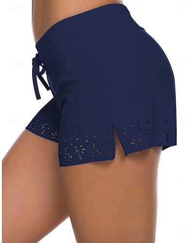 Swimwear Stretchy Boxer Shorts Swimsuit High Waist Vacation Beach Wear Color Sleeveless Bathing Suits