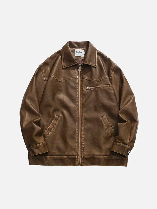 EP | Veste en cuir Deep Washed