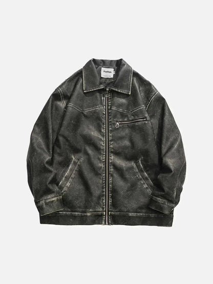 EP | Veste en cuir Deep Washed