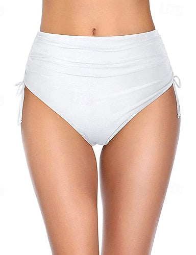 Swimwear 2 Piece Cheeky Swimsuit Drawstring Vacation Beach Wear Color Sleeveless Bathing Suits
