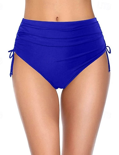 Swimwear 2 Piece Cheeky Swimsuit Drawstring Vacation Beach Wear Color Sleeveless Bathing Suits