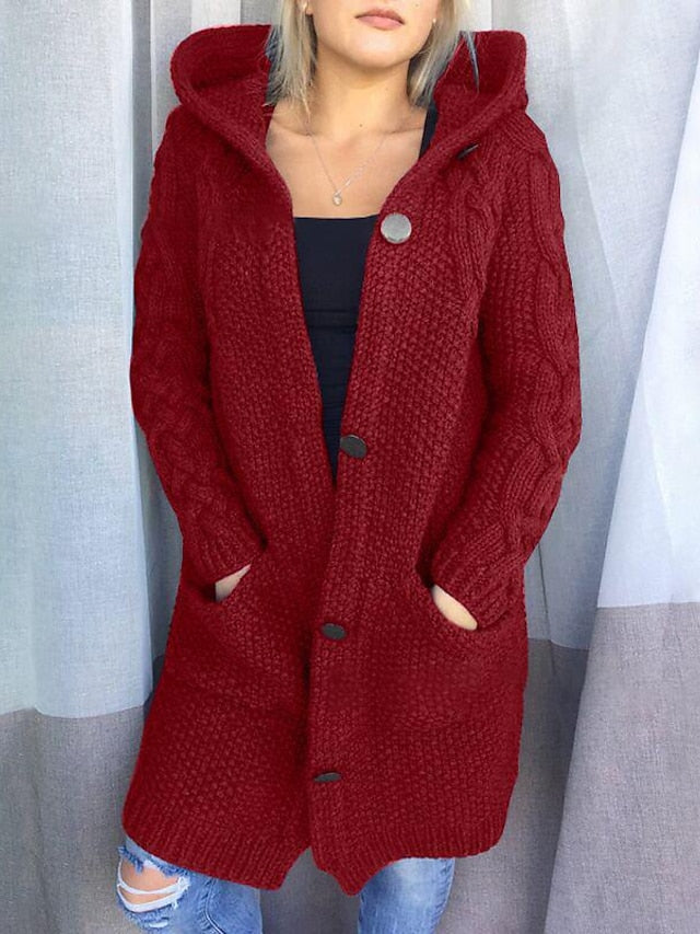 SL | Cardigan à capuche en grosse maille