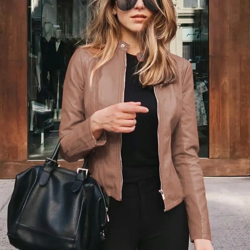 EP | Veste en cuir classique pour femmes