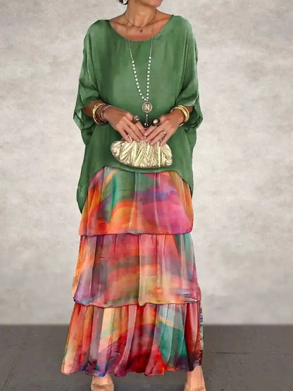 SL | Robe maxi décontractée en couches