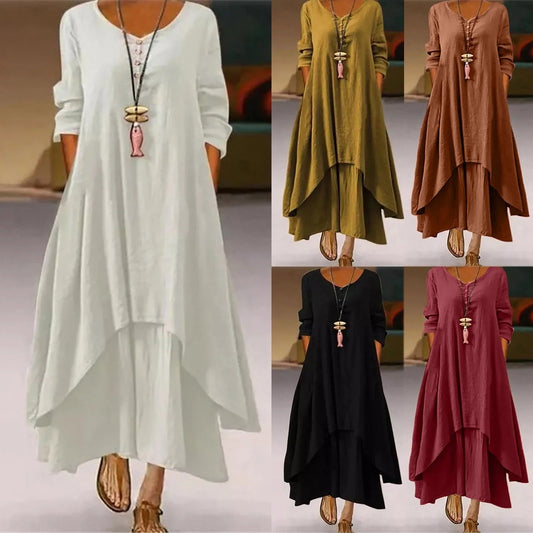 SL | Robe midi fluide à plusieurs couches