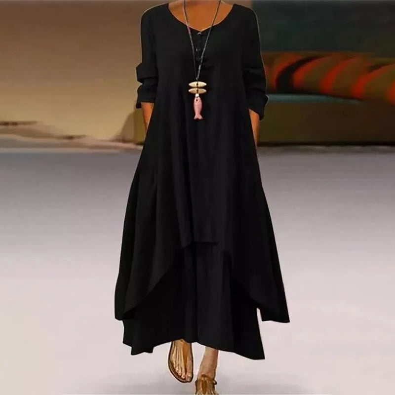 SL | Robe midi fluide à plusieurs couches