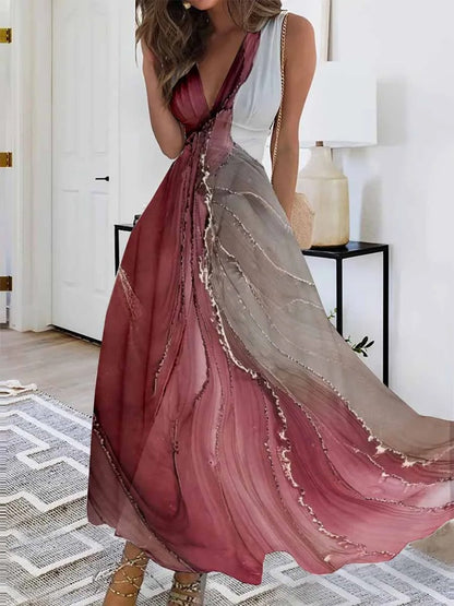 SL | Robe maxi sans manches décolletée en V