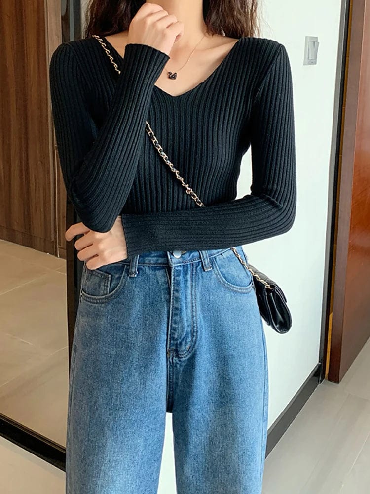 EP | Basic Pull en tricot col V