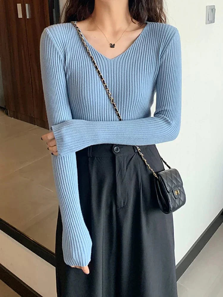 EP | Basic Pull en tricot col V