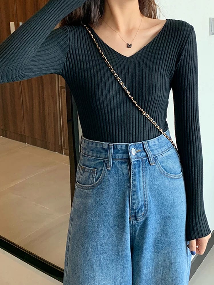 EP | Basic Pull en tricot col V