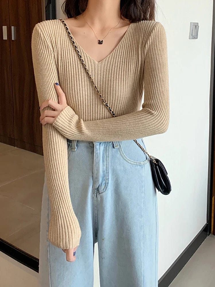 EP | Basic Pull en tricot col V