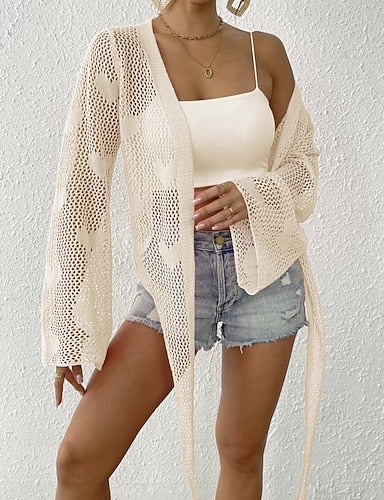 Swimwear Cover Up Rash Guard Swimsuit Cut Out Vacation Beach Wear Color Long Sleeve Bathing Suits