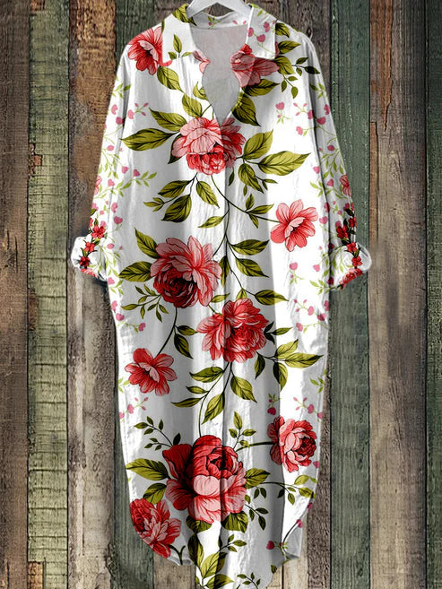 SL | Robe midi boutonnée avec imprimé floral