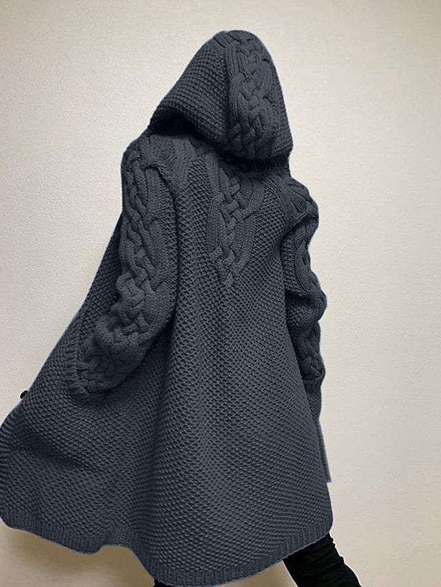 SL | Cardigan à capuche en grosse maille