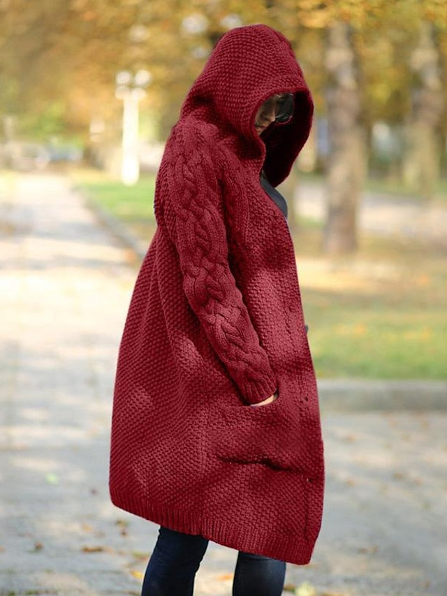 SL | Cardigan à capuche en grosse maille