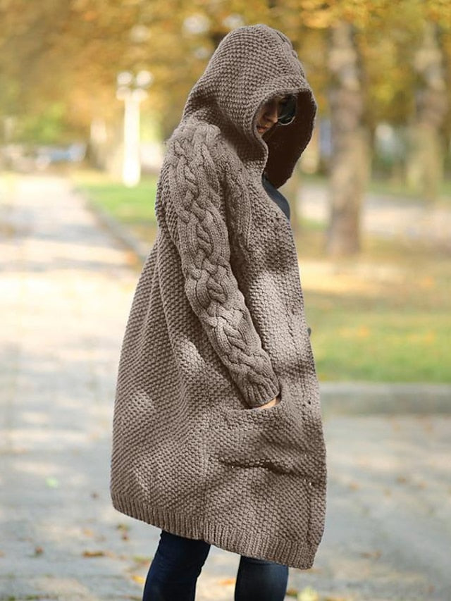 SL | Cardigan à capuche en grosse maille