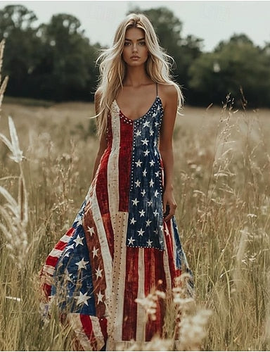 Independence Day Patriotic Swimsuits Tankini 2 Piece Boy Leg Swimsuit Backless Vacation Beach Wear Flag U Neck Sleeveless Bathing Suits