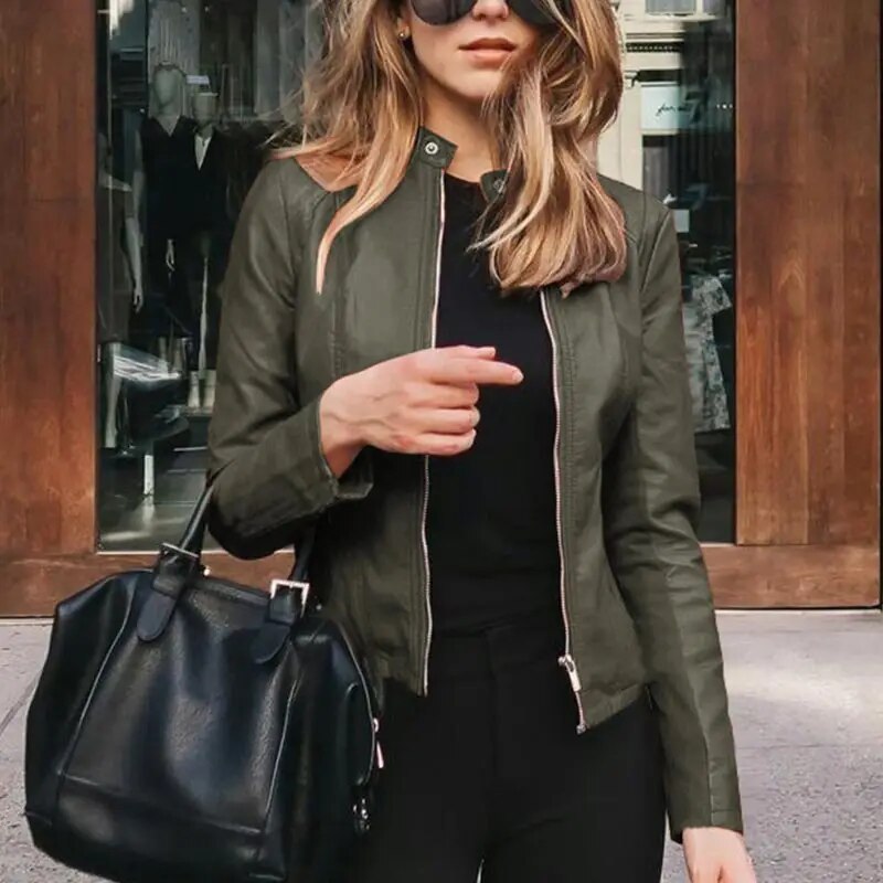 EP | Veste en cuir classique pour femmes