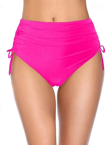 Swimwear 2 Piece Cheeky Swimsuit Drawstring Vacation Beach Wear Color Sleeveless Bathing Suits