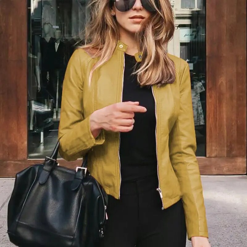 EP | Veste en cuir classique pour femmes