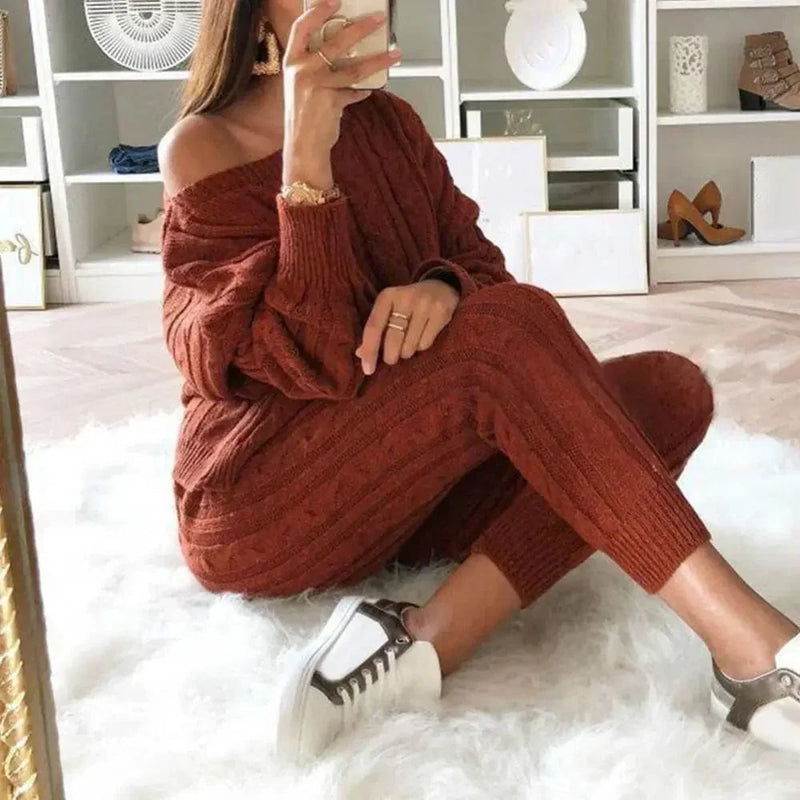 EP | MW -Tricot long femme 2 pièces avec pull épais