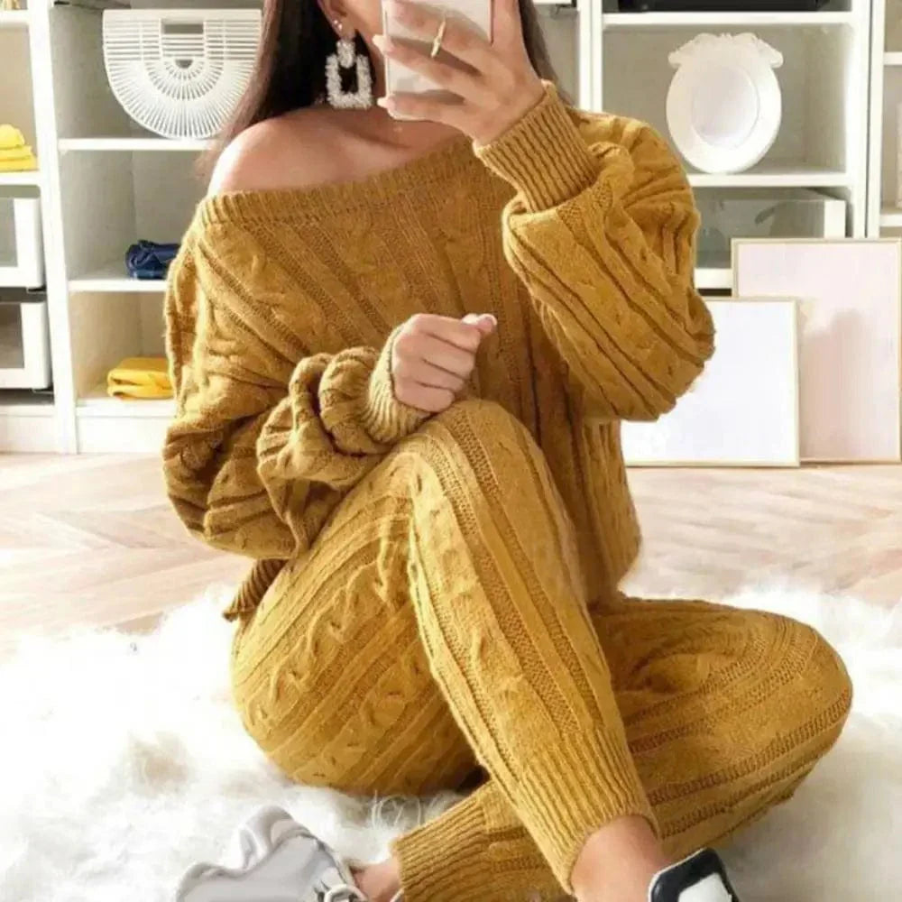 EP | MW -Tricot long femme 2 pièces avec pull épais