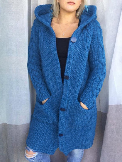 SL | Cardigan à capuche en grosse maille
