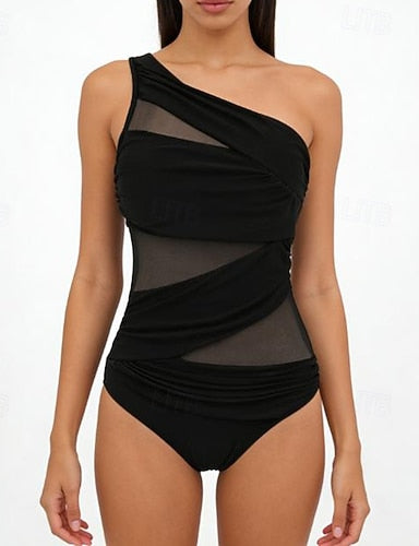 Bathing Suit Swimsuits One Pieces Colored Mesh Uv Protection Elastic Sleeveless Swimwear Swimsuit Surfing Diving Swimming Summer