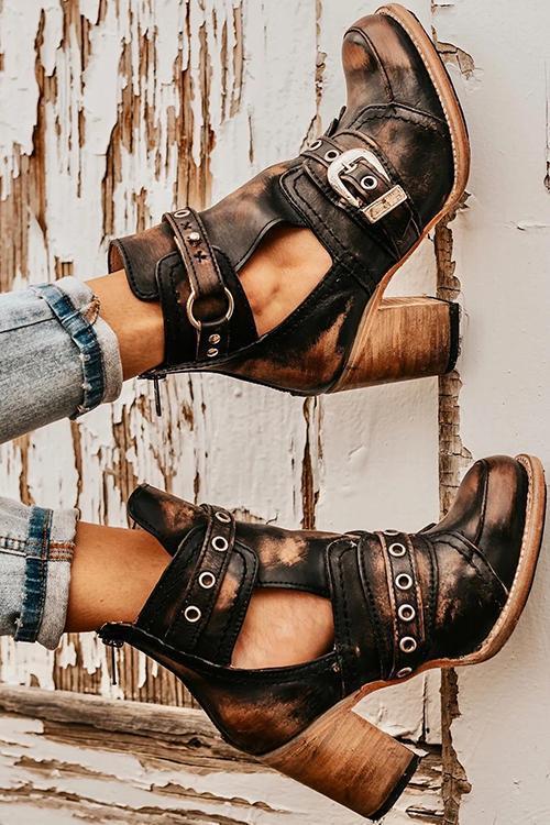 SL | Bottines rustiques à talons bloc