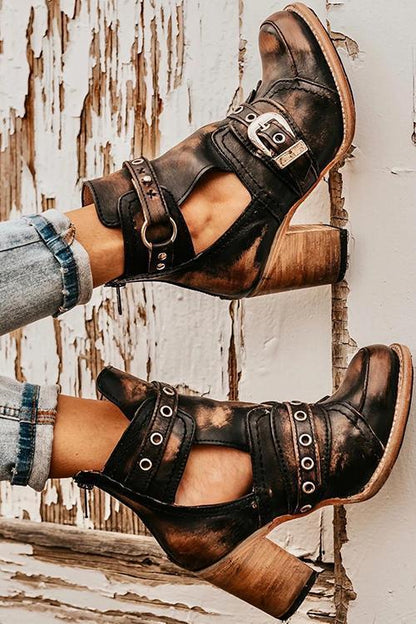 SL | Bottines rustiques à talons bloc