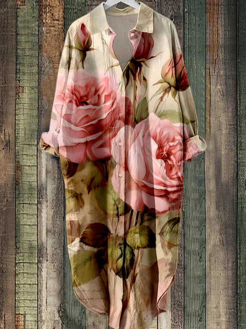 SL | Robe midi boutonnée avec imprimé floral