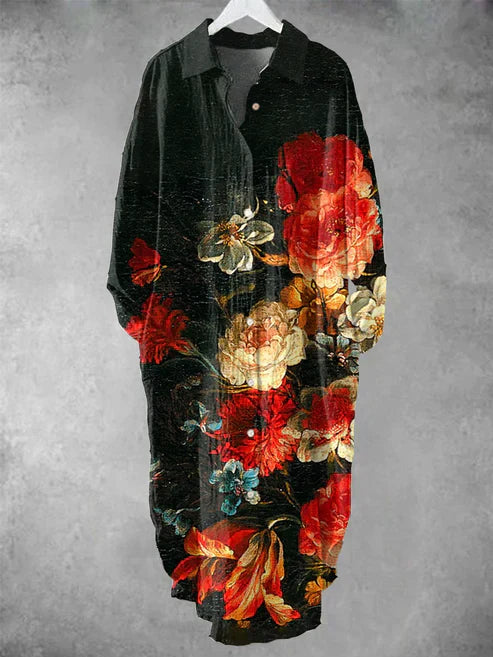 SL | Robe midi boutonnée avec imprimé floral