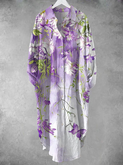 SL | Robe midi boutonnée avec imprimé floral