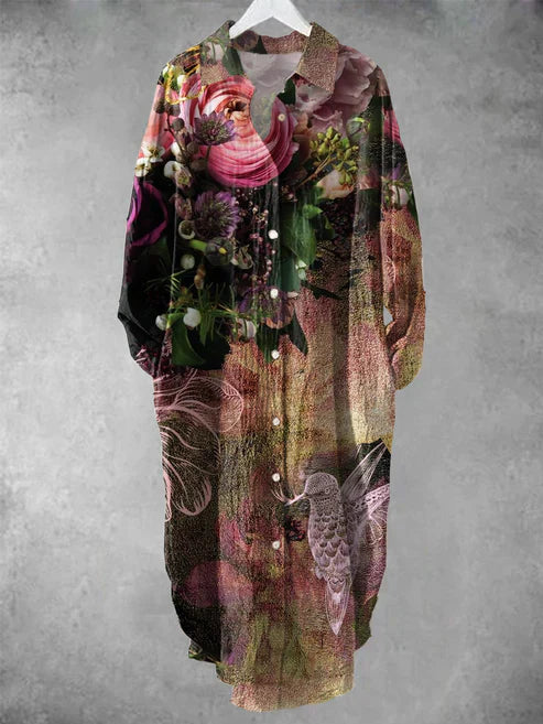 SL | Robe midi boutonnée avec imprimé floral