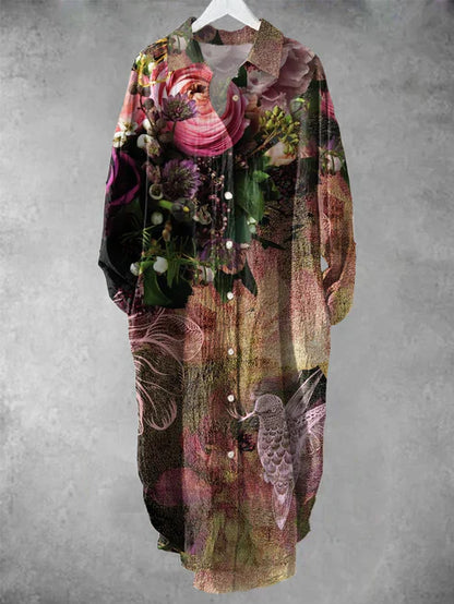 SL | Robe midi boutonnée avec imprimé floral