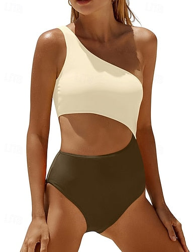 Bathing Suit Swimsuits One Pieces Colored Quick Dry High Elasticity Sleeveless Swimwear Swimsuit Surfing Vacation Swimming Summer