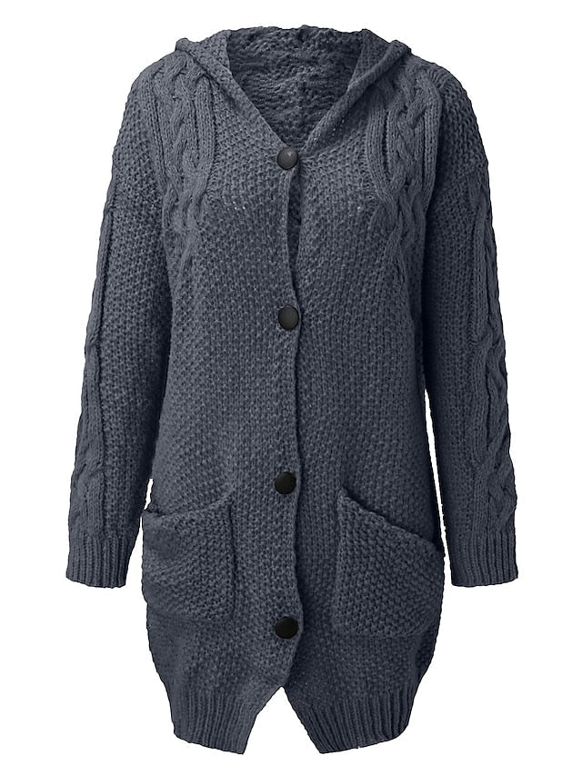 SL | Cardigan à capuche en grosse maille
