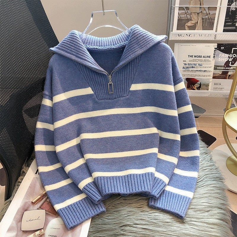 EP | Zip Pull-over rayé en tricot
