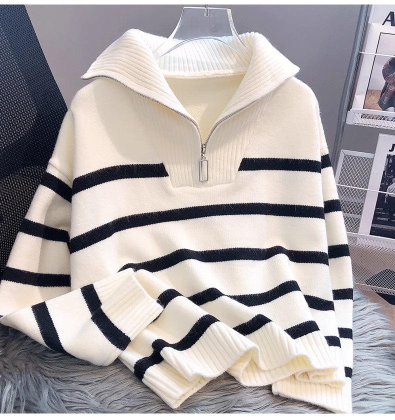 EP | Zip Pull-over rayé en tricot