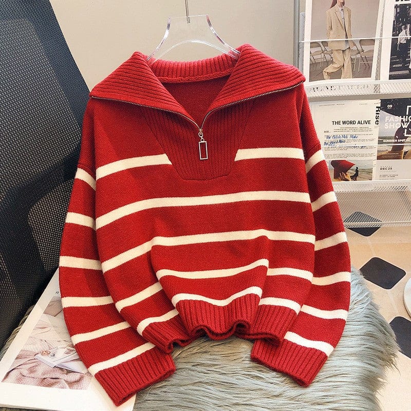 EP | Zip Pull-over rayé en tricot
