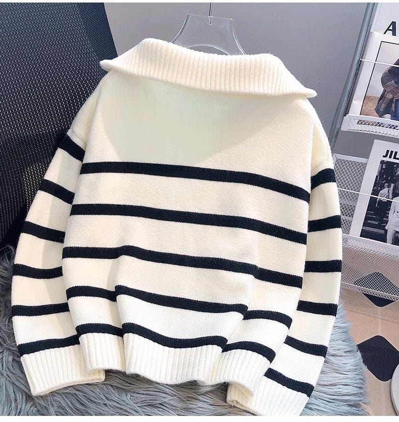 EP | Zip Pull-over rayé en tricot